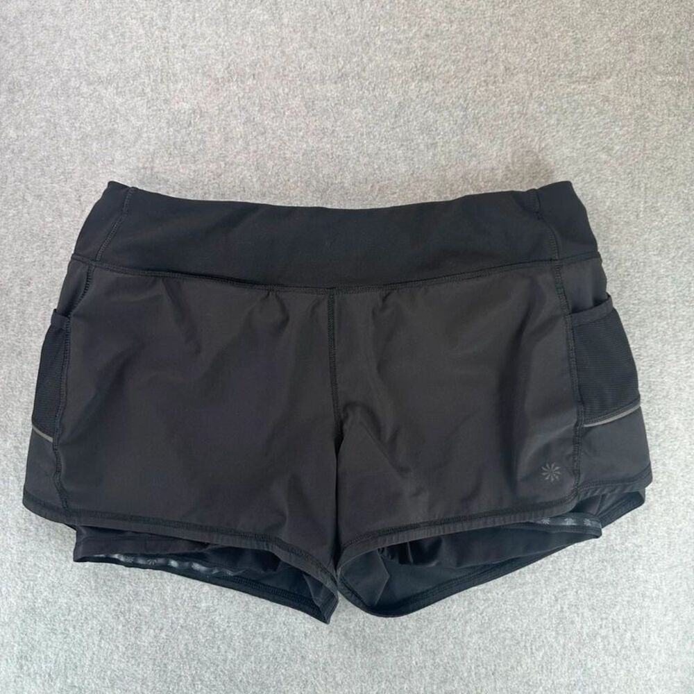Athleta Lined Black Athletic Shorts Womens Size Large Active Running Workout Gym